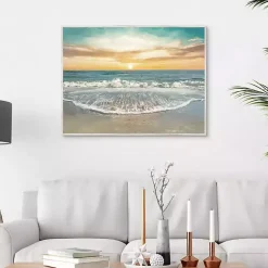 Kirklands Home Canvas Art|Seafoam Sunrise Framed Canvas Art Print