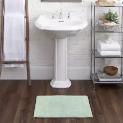 Kirklands Home Bathroom Rugs|Seaglass Reversible Cotton Bath Mat, 45 in. Green