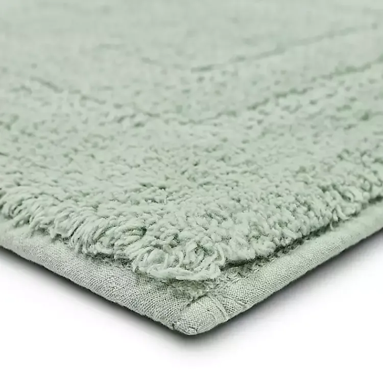 Kirklands Home Bathroom Rugs|Seaglass Reversible Cotton Bath Mat, 45 in. Green