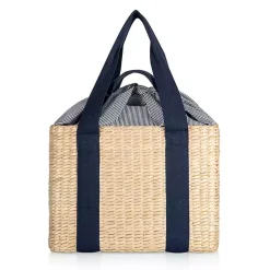 Kirklands Home Serving & Entertaining|Seagrass Navy Tie Top Picnic Basket