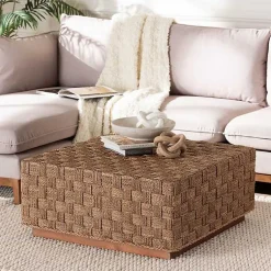 Kirklands Home Coffee Tables|Seagrass Wrapped Coffee Table Brown