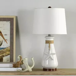 Kirklands Home Table Lamps|Seaside Rope Tie Table Lamp White