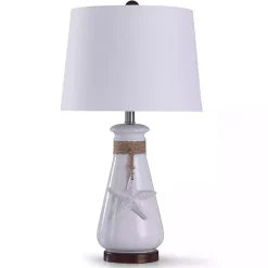 Kirklands Home Table Lamps|Seaside Rope Tie Table Lamp White