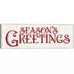 Best Season's Greetings Rustic Framed Canvas Art Print Christmas Art & Wall Decor