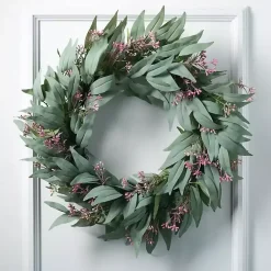 Outlet Seeded Blade Eucalyptus Wreath, 25 in. Wreaths