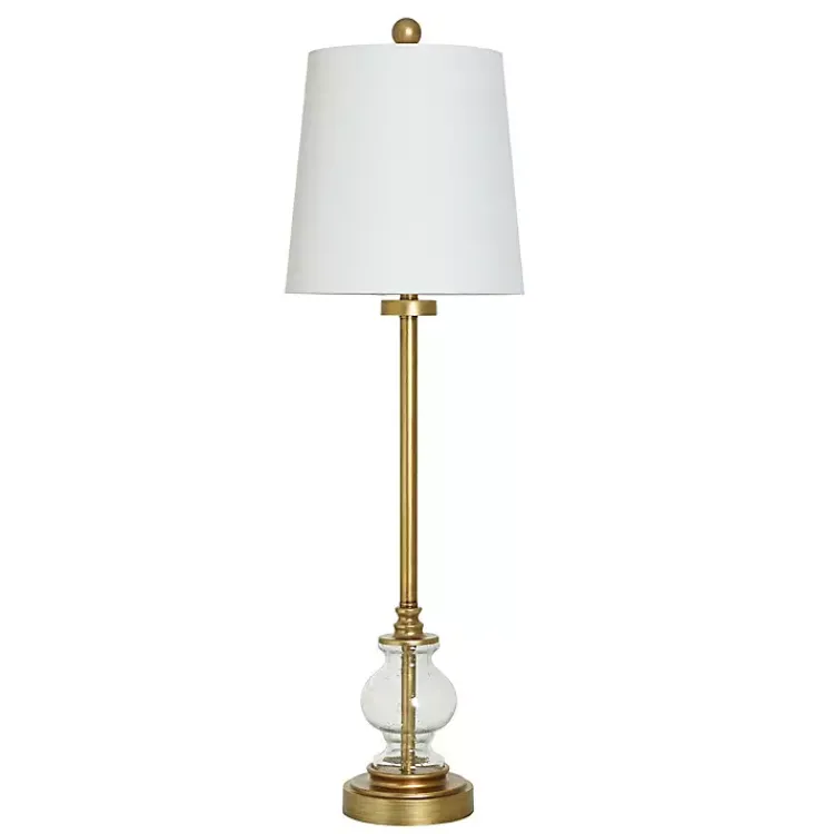 Kirklands Home Buffet Lamps|Seeded Glass & Metal Buffet Lamp Gold