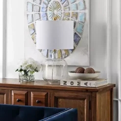 Kirklands Home Table Lamps|Seeded Glass Armena Table Lamp White