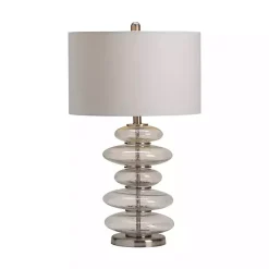 Kirklands Home Table Lamps|Seeded Glass Bubble Cairn Table Lamp White