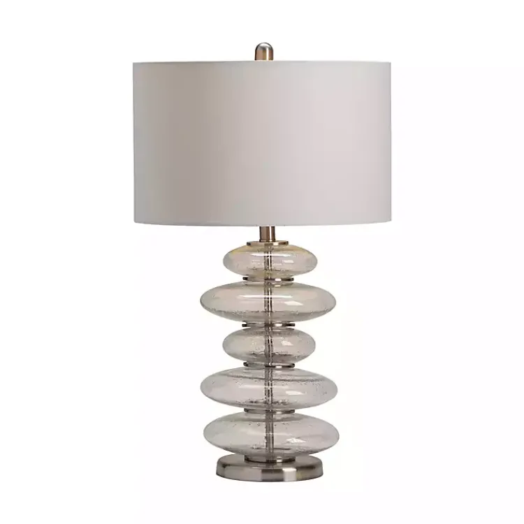 Kirklands Home Table Lamps|Seeded Glass Bubble Cairn Table Lamp White