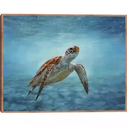 Kirklands Home Canvas Art|Serene Sea Turtle Framed Canvas Art Print