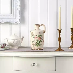 Sale Shabby Chic Ivory Floral Pitcher Vase Vases