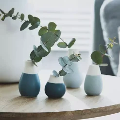 Outlet Shades of Two-Toned Mini Vases, Set of 4 Vases
