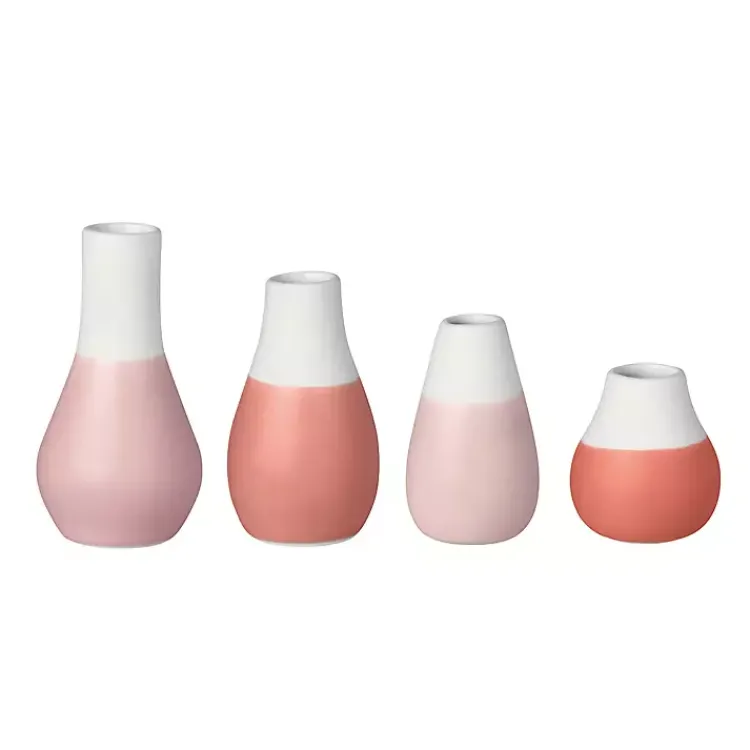 New Shades of Two-Toned Mini Vases, Set of 4 Vases