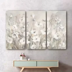 Kirklands Home Canvas Art|Shades Of White Canvas Art Prints, Set of 3