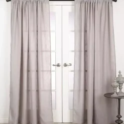 Kirklands Home Curtains & Drapes|Sheer Dark Linen Curtain Panel, 108 in. Gray