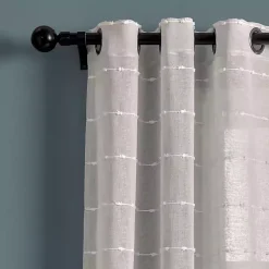 Kirklands Home Curtains & Drapes|Sheer Textured Curtain Panel Set, 84 in. Gray