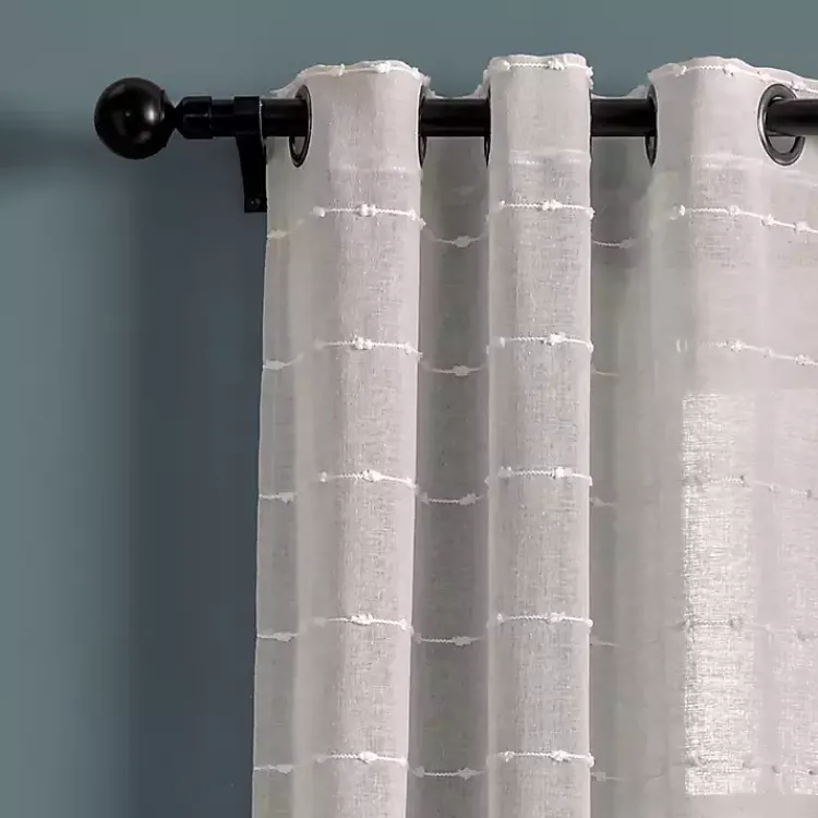 Kirklands Home Curtains & Drapes|Sheer Textured Curtain Panel Set, 84 in. Gray