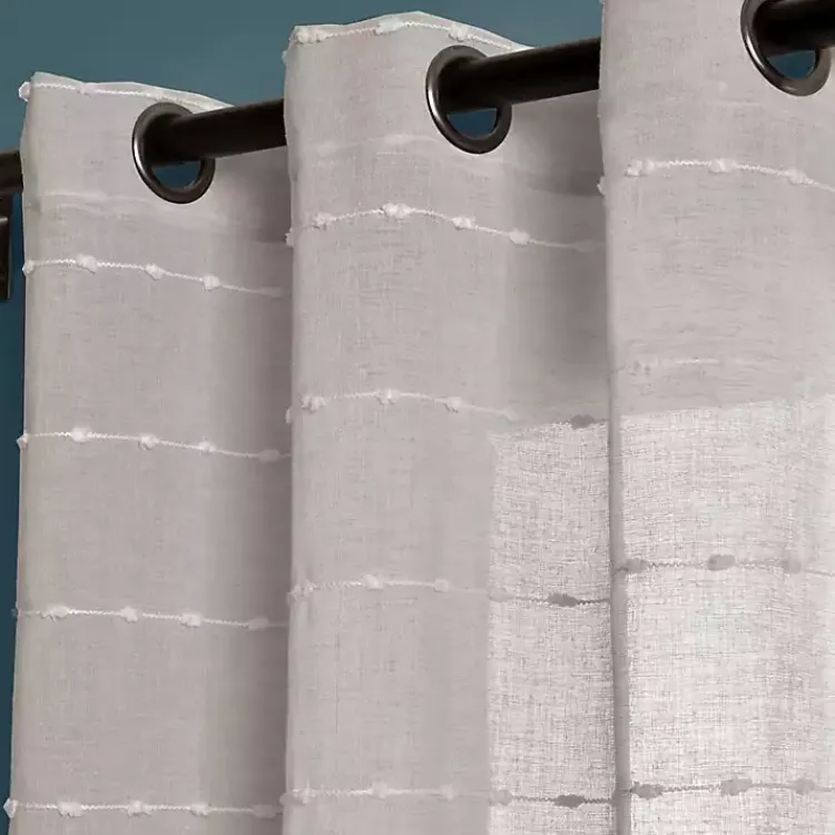 Kirklands Home Curtains & Drapes|Sheer Textured Curtain Panel Set, 84 in. Gray