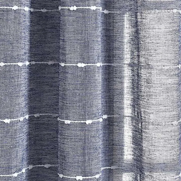Kirklands Home Curtains & Drapes|Sheer Navy Striped Curtain Panel Set, 95 in. Blue
