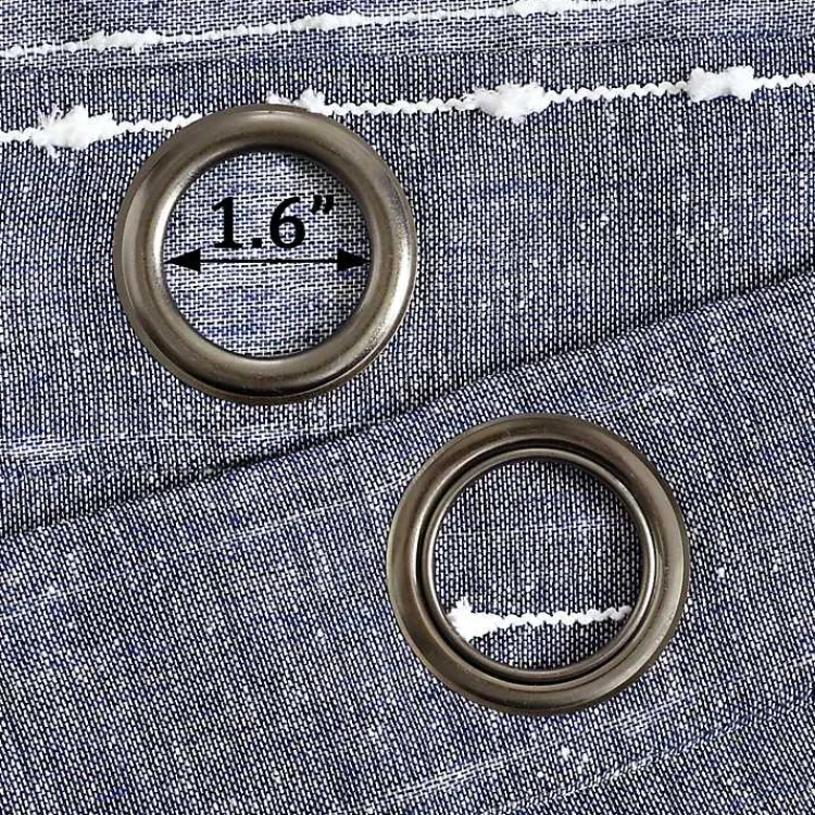 Kirklands Home Curtains & Drapes|Sheer Navy Striped Curtain Panel Set, 95 in. Blue