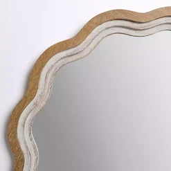 Kirklands Home Decorative Mirrors|Shelby Natural Wood Scalloped Wall Mirror