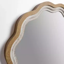 Kirklands Home Decorative Mirrors|Shelby Natural Wood Scalloped Wall Mirror