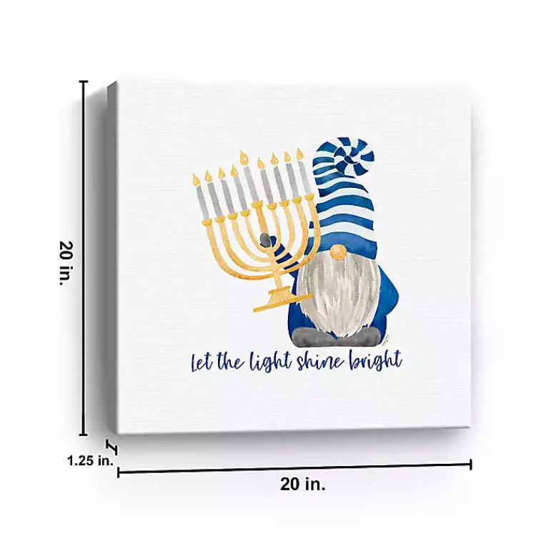 Outlet Shine Bright Menorah Gnome Canvas Art Print Hanukkah Decorations