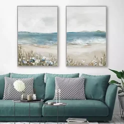 Kirklands Home Canvas Art|Shoreline Slepndor Framed Canvas Art Prints Blue