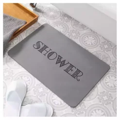 Kirklands Home Bathroom Rugs|Shower Stone Bath Mat Gray
