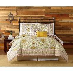 Kirklands Home Comforters|Shyla Yellow Vinework Queen 5-pc. Comforter Set