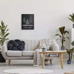 Outlet Silent Night Forest Canvas Wall Plaque Christmas Art & Wall Decor