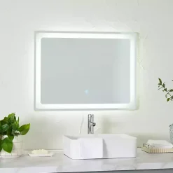 Kirklands Home Decorative Mirrors|Silver Adjustable LED Wall Mirror