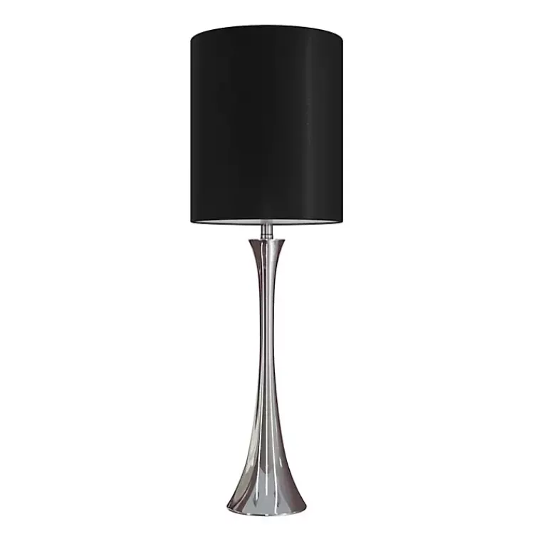 Kirklands Home Table Lamps|Silver and Tapered Table Lamps, Set of 2 Black