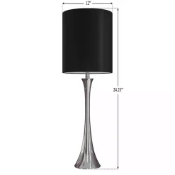 Kirklands Home Table Lamps|Silver and Tapered Table Lamps, Set of 2 Black