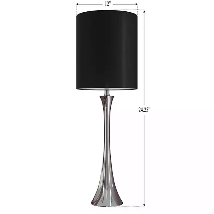 Kirklands Home Table Lamps|Silver and Tapered Table Lamps, Set of 2 Black