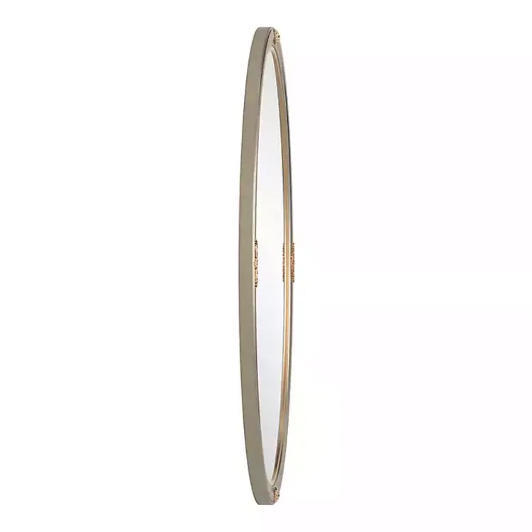 Kirklands Home Decorative Mirrors|Silver and Gold Carlton Oval Wall Mirror