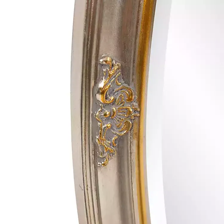 Kirklands Home Decorative Mirrors|Silver and Gold Carlton Oval Wall Mirror