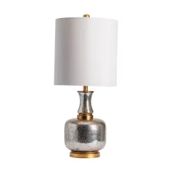 Kirklands Home Table Lamps|Silver and Gold Mercury Glass Table Lamp White