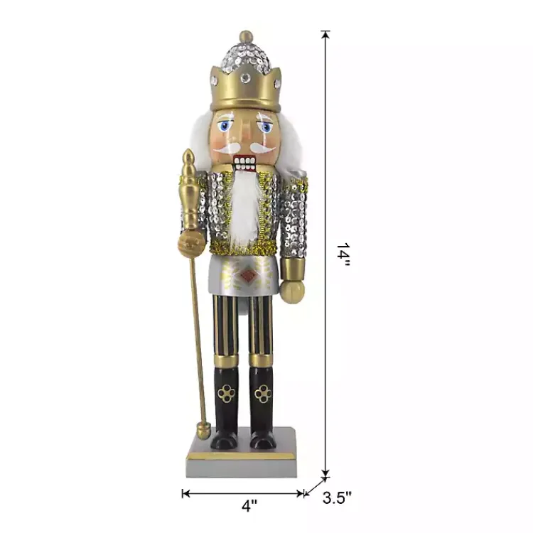 Sale Silver and Gold Sequin Soldier Nutcracker Christmas Decorations