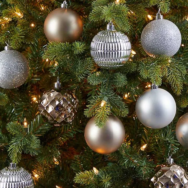 Sale Silver and Gold Shatterproof Ornaments, Set of 40 Christmas Ornaments