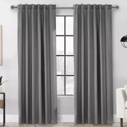 Kirklands Home Curtains & Drapes|Silver Baxter Blackout Curtain Panel, 84 in. Gray