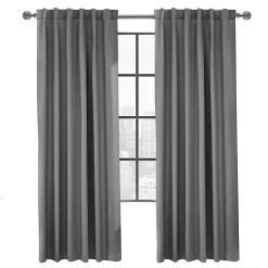 Kirklands Home Curtains & Drapes|Silver Baxter Blackout Curtain Panel, 95 in. Gray
