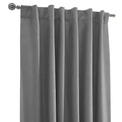 Kirklands Home Curtains & Drapes|Silver Baxter Blackout Curtain Panel, 95 in. Gray