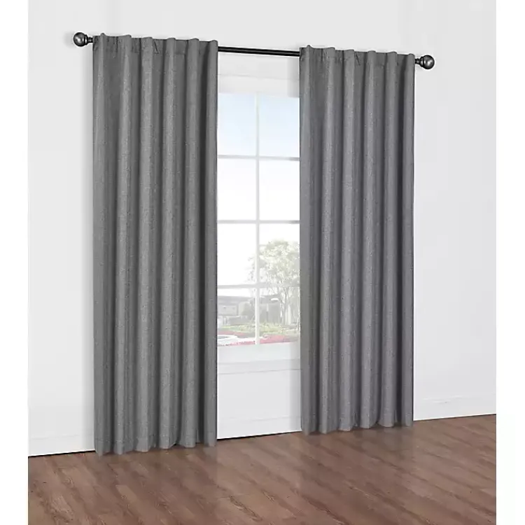Kirklands Home Curtains & Drapes|Silver Baxter Blackout Curtain Panel, 95 in. Gray