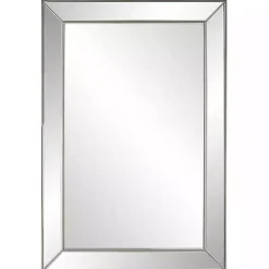 Kirklands Home Decorative Mirrors|Bevel Rectangle Wall Mirror Silver