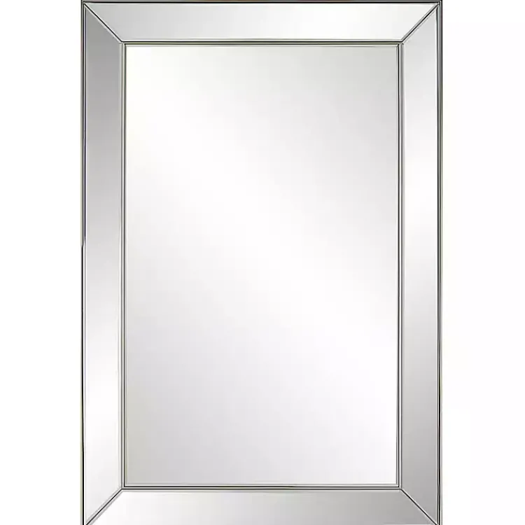 Kirklands Home Decorative Mirrors|Bevel Rectangle Wall Mirror Silver