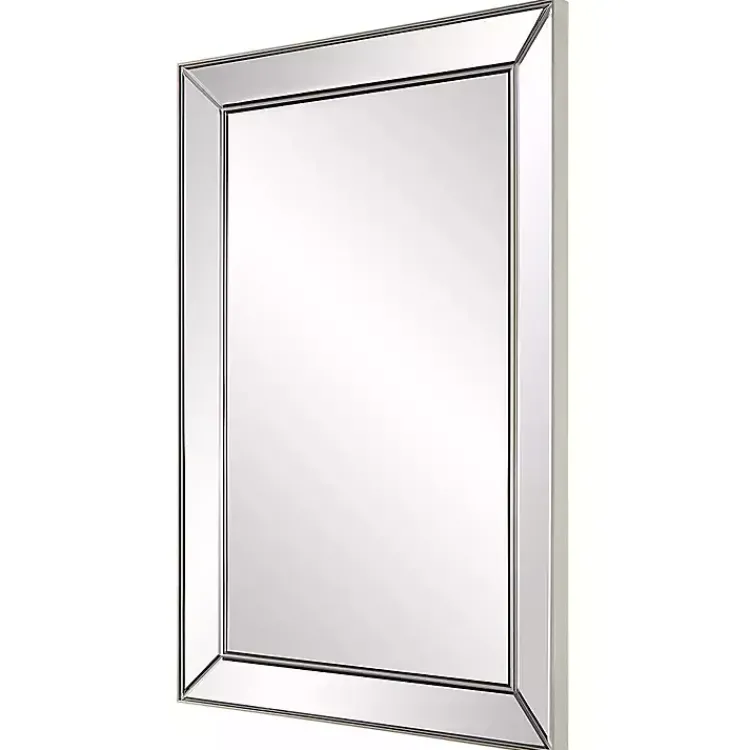 Kirklands Home Decorative Mirrors|Bevel Rectangle Wall Mirror Silver