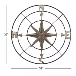 Kirklands Home Outdoor Wall Decor|Compass Rose Outdoor Plaque Silver