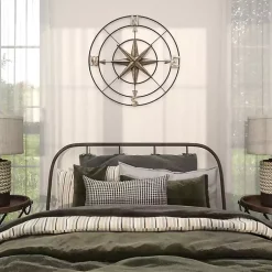 Kirklands Home Outdoor Wall Decor|Compass Rose Outdoor Plaque Silver