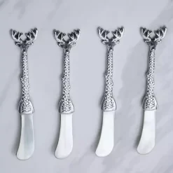 Outlet Deer Cheese Spreaders, Set of 4 Christmas Dining & Entertaining